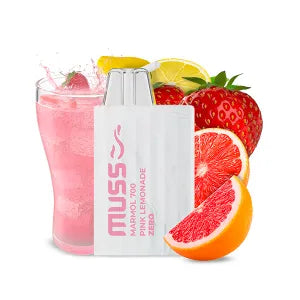Vapeur jetable sans nicotine Muss Vaper Marmol 700 Bouffée ZÉRO de Limonade Rose