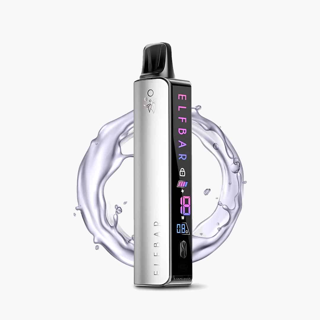 Vapeur rechargeable Elfa Master gris argenté. Vaper avec application de contrôle d'intensité.