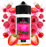Wailani Juice di Bombo Pink Berries aroma longfill bottiglia da 30 ml (formato 30/120 ml), dal design colorato che evoca una miscela di frutti rossi come fragola, lampone e ciliegia.