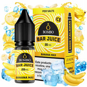 e-liquid bottle Bombo Bar Juice Banana Max 10 ml, with a sweet design that evokes ripe banana.