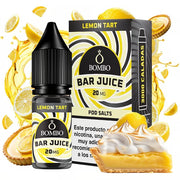 bouteille d'e-liquide Bombo Bar Juice 10 ml Tarte au Citron, au design sucré et citronné qui évoque la tarte au citron.