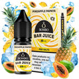 e-liquid bottle Bombo Bar Juice Pineapple Papaya 10 ml, with a tropical design that evokes pineapple and papaya.