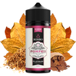 Botella de aroma Bombo Pompeii Platinum Tobaccos de 20 ml (formato 20/120 ml), con diseño elegante en tonos beige y rojo, que representa un sabor de tabaco con matices dulces y especiados característicos de la gama Platinum Tobaccos.