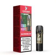 Capsule Vapeame To Revive Watermelon x1, rechargeable vape pod with watermelon flavor e-liquid, 2 ml capacity, 20 mg/ml of nicotine and up to 1000 puffs, presented along with its original box with product information.