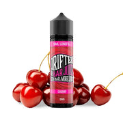 Profumo Drifter Bar Juice Cherry 16 ml in formato longfill, bottiglia con etichetta rossa accanto alle ciliegie che ne rappresentano il sapore.