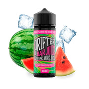 Profumo Drifter Bar Juice Watermelon Ice 24ml in formato longfill, bottiglia con un'etichetta verde accanto all'anguria e al ghiaccio che ne rappresentano il sapore.