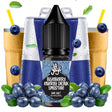 liquide de vapotage La Yaya Salts Blueberry Energy Drink Smoothie 10 ml aux sels de nicotine, bouteille au design dans les tons bleus, accompagnée de myrtilles et de boisson énergisante qui représentent sa saveur de type smoothie.