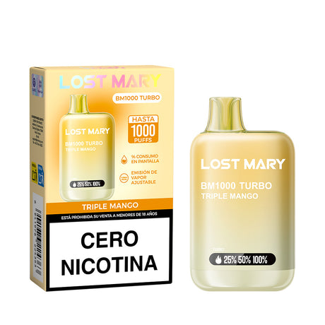 Vapeur jetable Lost Mary BM1000 Saveur triple mangue sans nicotine