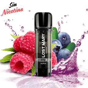 Capsula Lost Mary Tappo Air Blueberry Sour Raspberry senza nicotina (confezione da 2), baccelli ricaricabili compatibili con il dispositivo Lost Mary Tappo Air, gusto mix di mirtillo dolce e lampone acido, capsule preriempite da 2 ml con un massimo di 600 spruzzi per cialda, formato confezione da 2 unità per un'esperienza di svapo fruttata senza nicotina.