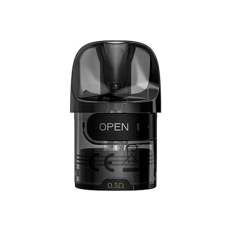 Cartucho de recambio Lost Vape E Plus Pod, con diseño transparente, boquilla integrada y depósito de 2 ml, compatible con dispositivos Thelema Elite y disponible en diferentes resistencias para vapeo MTL o DTL.