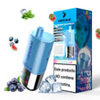 Vaper Desechable Sin Nicotina Vapeame en azul. 3 sabores ajustables: blueberry ice, menthol y watermelon ice.