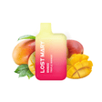 Disposable Vape Lost Mary BM600 Triple Mango 20 mg/ml, compact device with up to 600 puffs and intense tropical mango flavor e-liquid, ergonomic design with integrated mouthpiece and visual presentation inspired by mangoes that represent the flavor of the product.
