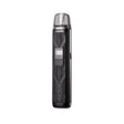 vapoteur rechargeable Lost Vape Ursa Nano Pro 2, appareil de type pod de couleur noire avec une finition texturée, écran avant et bouton central, cartouche supérieure transparente et design compact et élégant.