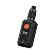 Rechargeable vape Vaporesso Armour Max Kit in black with a robust mod-type design, digital front screen, orange central button and top tank with black mouthpiece.