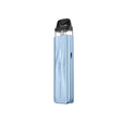 Rechargeable vape Vaporesso Xros 5 Mini Pod Kit in light blue with compact stick-type design, textured finish, transparent cartridge top and integrated black mouthpiece.