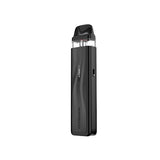 Rechargeable vape Vaporesso Xros 5 Mini Pod Kit in black with compact stick-type design, textured finish, top transparent cartridge and integrated black mouthpiece.