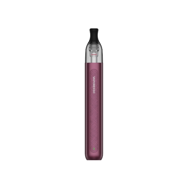 Vaper recargable Vaporesso Eco One Pro Pod Kit en color rojo con diseño cilíndrico y acabado texturizado, depósito transparente superior y boquilla negra integrada.