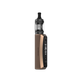 Svapatore Vaporesso Kit GTX One Pro in marrone con design ergonomico, schermo laterale e pulsanti di controllo, accompagnato da un serbatoio superiore trasparente con bocchino nero.