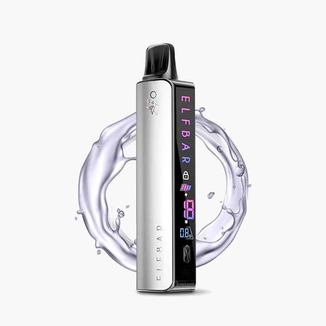 Vaper recargable Elfa Master de color gris plateado. Vaper con aplicación para control de intensidad.